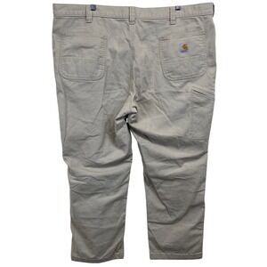 Carhartt Relaxed Fit Mens Khaki Cotton Blend Canvas Work Pants Size 46x30